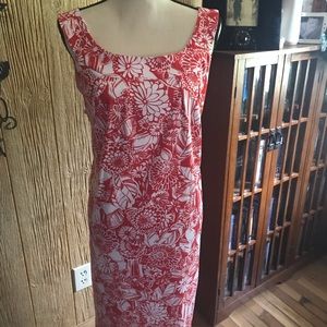 Beautiful red and white floral dress.